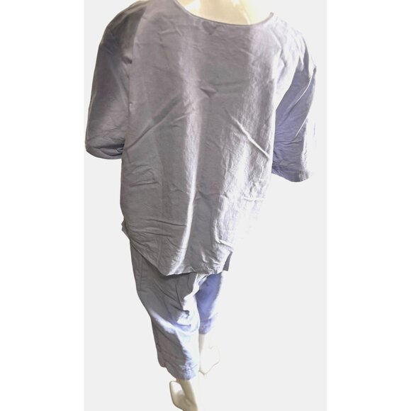 Vintage Koret Linen Blend Floral Pant Suit Sz Large Womens Purple Button Front S - Picture 3 of 16